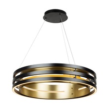 Artcraft AC6751BB - Toledo Collection 1-Light 25.5" Chandelier Black and Brushed Brass