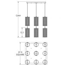 Hammerton CHB0019-12-GB-0Z-C01-L3 - Uptown Mesh Square 12pc Multi-Pendant