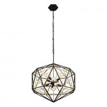 Varaluz 353P08MBFG - Marcia 8-Lt Orb Pendant - Matte Black/French Gold
