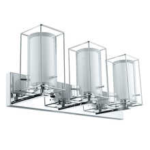 Eglo 201641A - 3 LT Bath/Vanity Light w/ Chrome Finish & Clear & White Glass Shades