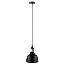 Eglo 202422A - 1 LT Mini Pendant w/ Black Finish & Black w/ White Interior Shade w/ Chrome Accents