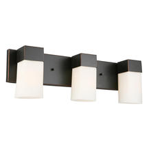 Eglo 202863A - 3 LT Bath/Vanity Light w/ Oil Rubbed Bronze Finish & Frosted Glass Shades