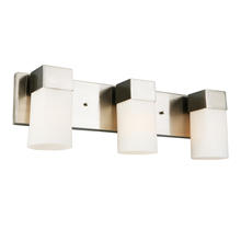 Eglo 202864A - 3 LT Bath/Vanity Light w/ Brushed Nickel Finish & Frosted Glass Shades