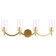 Eglo 203753A - 4 LT Bath/Vanity Light w/ Antique Gold Finish & Clear Glass Shades