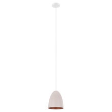 Eglo 204082A - 1 LT Mini Pendant w/ White Finish & Apricot & Copper Shade