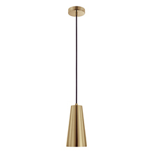 Eglo 204364A - 1 LT Mini Pendant w/ Brushed Gold Finish & Brushed Gold Cone Shaped Metal Shade