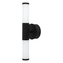 Eglo 204372A - 2 LT Integrated LED Bath/Vanity Light w/ Matte Black Finish & White Glass Shades
