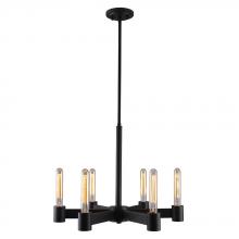 Eglo 204553A - 6 LT Open Bulb Chandelier w/ Matte Black Finish