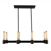 Eglo 204554A - 8 LT Open Bulb Linear Pendant w/ Matte Black Finish