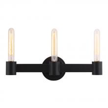 Eglo 204555A - 3 LT Bath/Vanity light w/ Matte Black Finish & Open Bulbs
