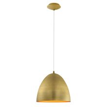 Eglo 204674A - 1 LT Pendant w/ Brushed Gold Finish & Brushed Gold Dome Metal Shade