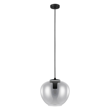 Eglo 39657A - 1 LT Pendant w/ Black Finish & Chrome Smoked Glass Shade