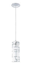 Eglo 92562A - 1 LT Mini Pendant w/ a Chrome Finish & White Décor Glass Shade
