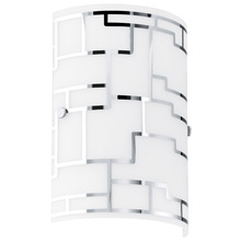 Eglo 92564A - 1 LT Wall Light w/ Chrome Finish & White Décor Glass Shade