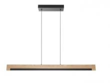 Eglo 99293A - 1 LT Integrated LED Linear Pendant Black & Wood Finish w/ White Diffuser