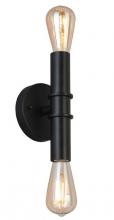 Eglo 204467A - 2 LT Bath/Vanity Light w/ a Black Finish & Open Bulbs