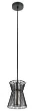 Eglo 99633A - 1 LT Pendant w/ Black Metal Frame & Transparent Smoked Glass Shade