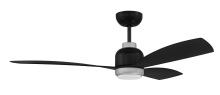 Craftmade DVN52FBPN3 - 52" Ceiling Fan w/ 3 Blades, Wi-Fi & LED Light Kit, Damp