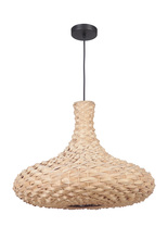 Craftmade P945ESP1 - 1 Light Pendant w/Woven Bamboo Shade
