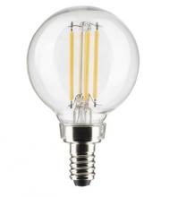 Satco Products Inc. S21204 - 4 Watt G16.5 LED; Clear; Candelabra base; 90 CRI; 2700K; 120 Volt