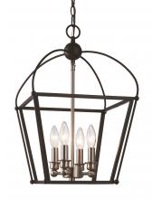 Trans Globe 10814 BK/BN - 4LT PENDANT-CLASSIC FOYER-BK/B