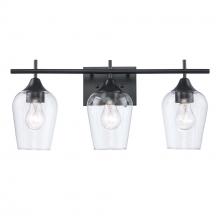 Trans Globe 71833 BK - 3LT VANITY-CLEAR TULIP-BK