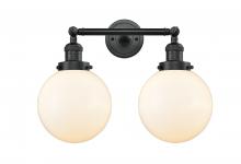 Innovations Lighting 208-BK-G201-8-LED - Beacon - 2 Light - 19 inch - Matte Black - Adjustable Bath Vanity Light