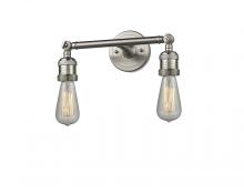 Innovations Lighting 208-SN - Bare Bulb - 2 Light - 11 inch - Brushed Satin Nickel - Adjustable Bath Vanity Light