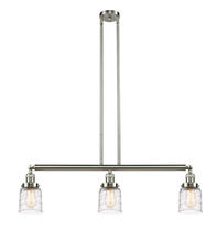 Innovations Lighting 213-SN-G513 - Bell - 3 Light - 38 inch - Brushed Satin Nickel - Stem Hung - Adjustable Island Light