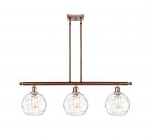 Innovations Lighting 516-3I-AC-G1215-8 - Athens Water Glass - 3 Light - 36 inch - Antique Copper - Cord hung - Island Light