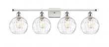 Innovations Lighting 516-4W-WPC-G1215-8 - Athens Water Glass - 4 Light - 38 inch - White Polished Chrome - Bath Vanity Light