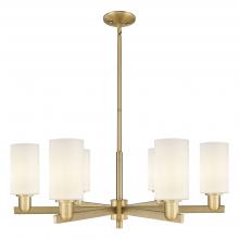 Innovations Lighting 716-6CR-BB-G801 - Clymer - 6 Light - 34 inch - Brushed Brass - Stem hung - Chandelier