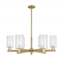 Innovations Lighting 716-6CR-BB-G802 - Clymer - 6 Light - 34 inch - Brushed Brass - Stem hung - Chandelier
