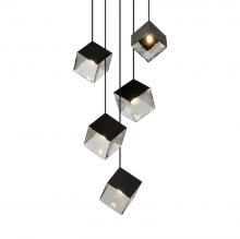Matteo Lighting C30505MB - 5 LT D19.9" "CUBE MATTE BLACK CHANDEIER
