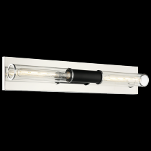 Matteo Lighting W61202MBCH - Tubo Matte Black + Chrome Wall Sconce