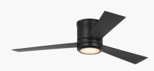 Generation Lighting 3CLYR52MBKD-V1 - Clarity 52 Hugger LED Ceiling Fan in Midnight Black with Midnight Black Blades and Light Kit