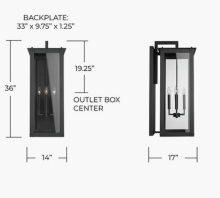 Capital 934642BK - 4-Light Wall Mount