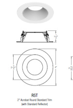 Troy A2-3090-RWCWT-STWTNL-30-2 - 2" ROUND ACROBAT TRIM, 3000K, 30 DEGREE OPTIC