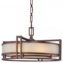 Minka Metropolitan n6963-267b - Cimarron Bronze Brushed Caramel Silk Glass Drum Shade Pendant