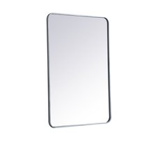 Elegant MR802740S - Soft corner metal rectangular mirror 27x40 inch in Silver