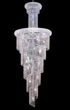 Elegant V1800SR22C/RC - Spiral 22 Light Chrome Chandelier Clear Royal Cut Crystal