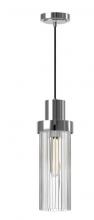 Alora Lighting PD435605CHCR - Kent 5-in Chrome/Clear Ribbed Glass 1 Light Pendant