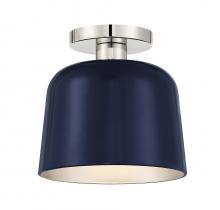 Savoy House Meridian M60067NBLPN - 1-Light Ceiling Light in Navy Blue with Polished Nickel